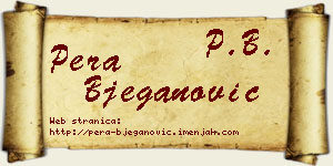 Pera Bjeganović vizit kartica